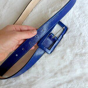 LEATHEROCK Bright Blue Genuine Leather Belt Buckle Size M